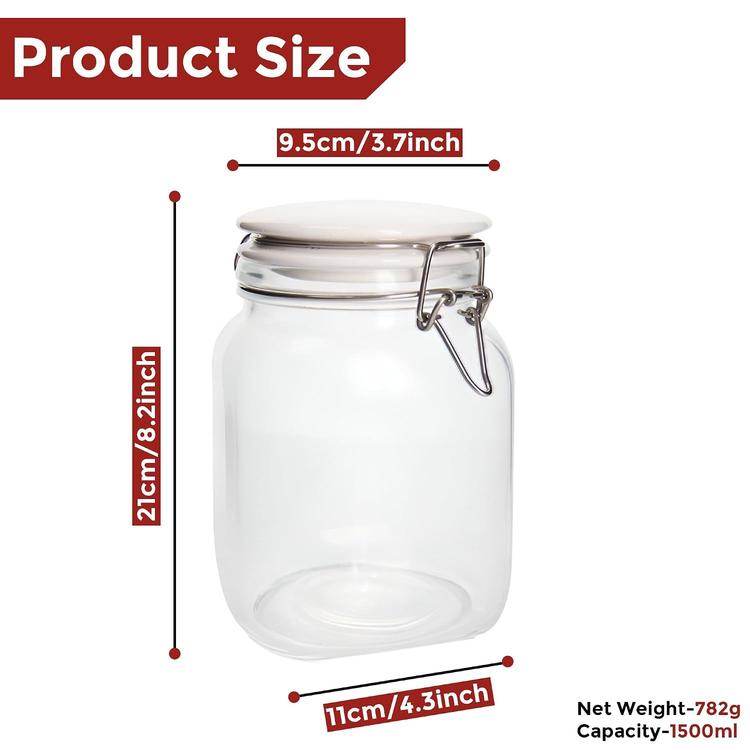 Pure Source India 1.5L Glass Jar - Clear -2