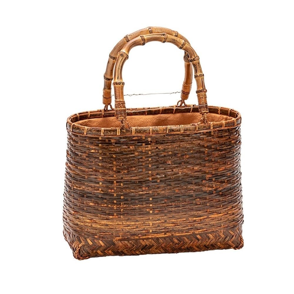 Kosze HHF, 1-pak, uchwyt, antyczna torba z bambusa, przenośny kosz do przechowywania w stylu chińskim, przechowywanie odzieży, 28 x 14 x 37 cm, 28 x 14 x 37 cm,B 28x14x37cm