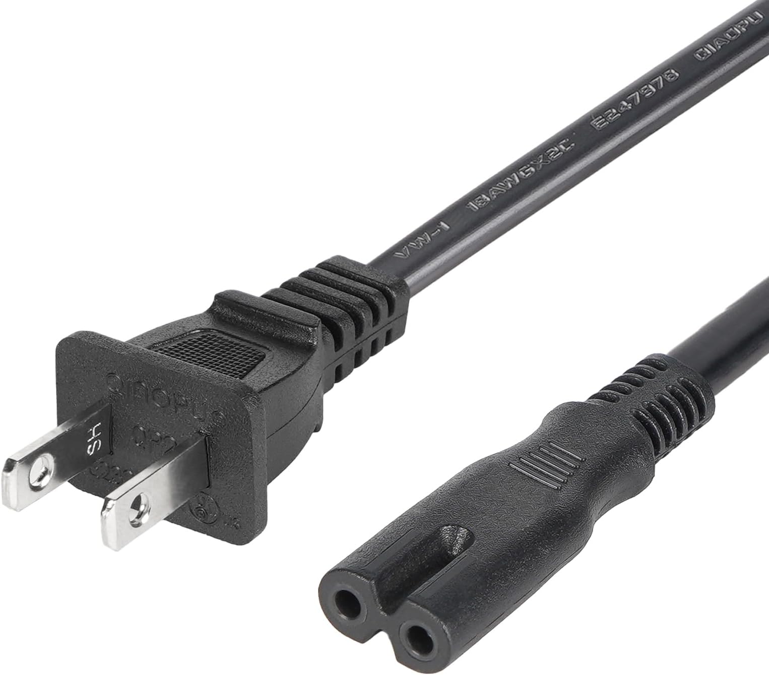 AC Power Cord for TCL Roku Sharp Insignia Hisense Smart LED LCD HD TV 2 Prong Power Cable