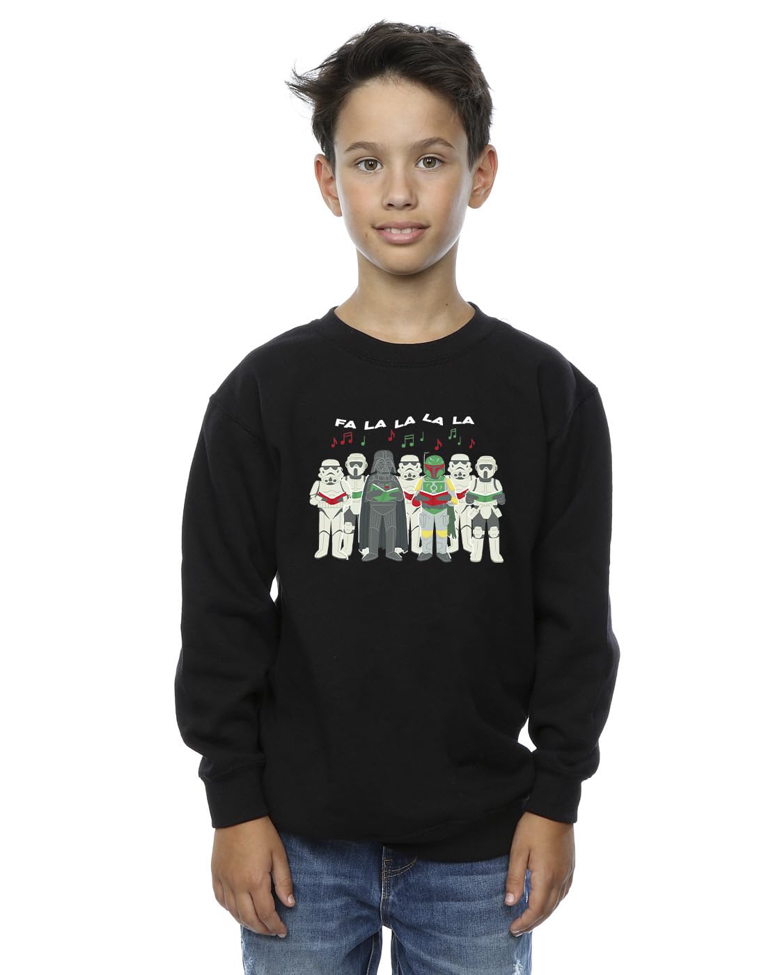 Absolute Cult Boys Black Star Wars Darth Vader Fa La La Sweatshirt 5-6 Years
