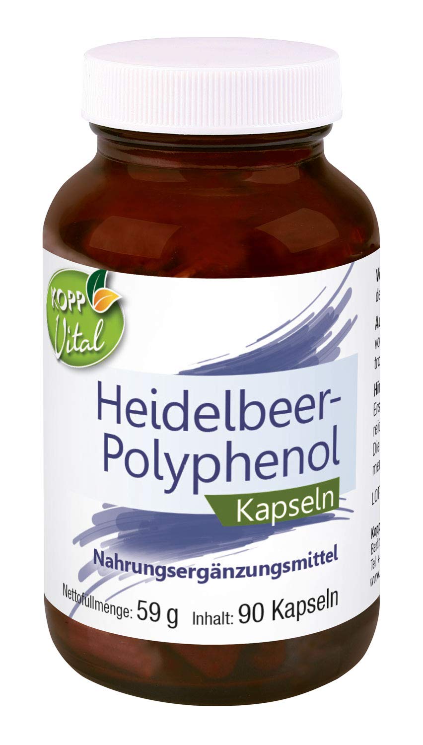KOPP Vital® Wilde Heidelbeere Kapseln, 60 g, 90 Kapseln, Vegan | Heidelbeerfrucht-Extrakt, Nahrungsergänzungsmittel, Apothekenqualität