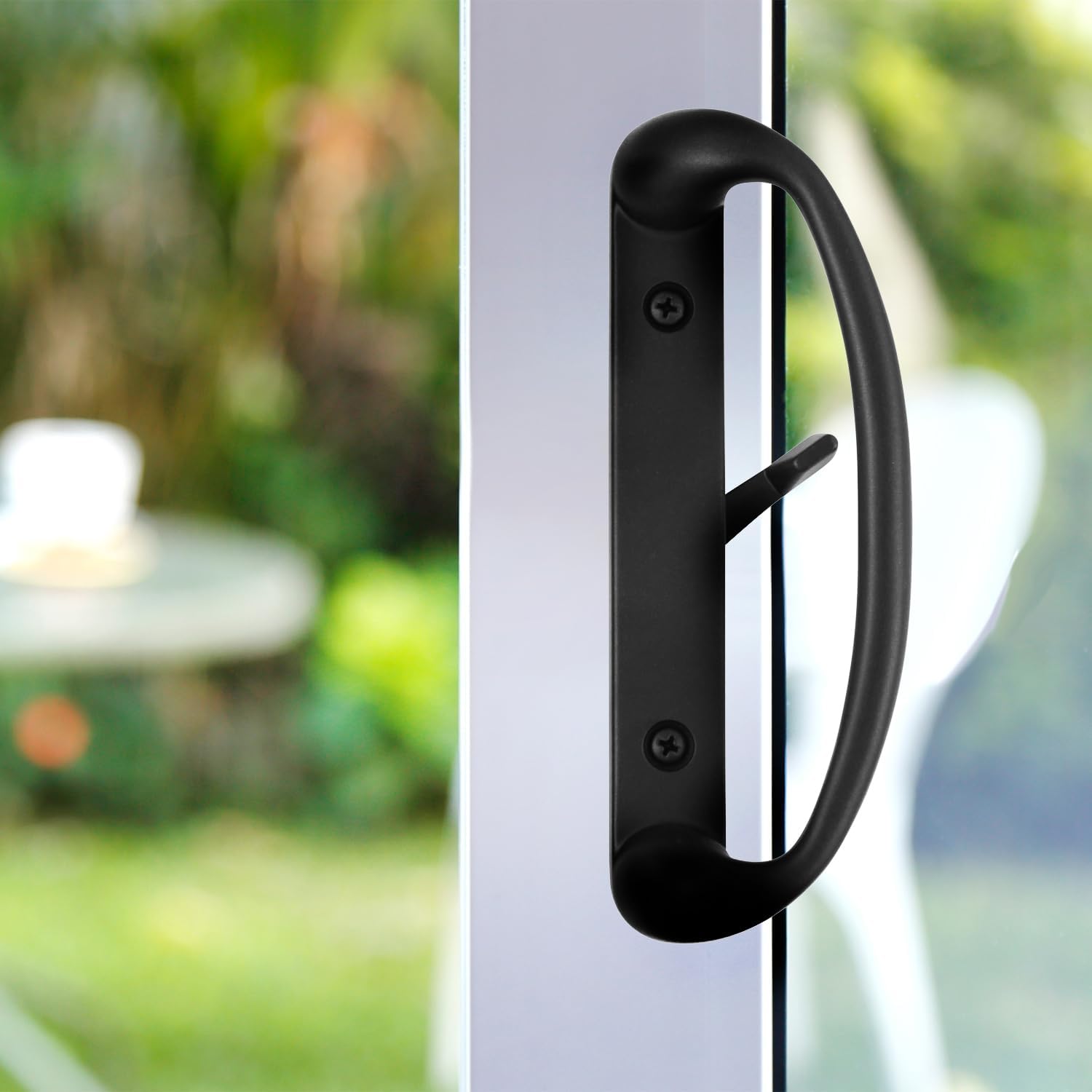 Rockwell Security Sonoma Sliding Door Handleset in Antique Black Finish