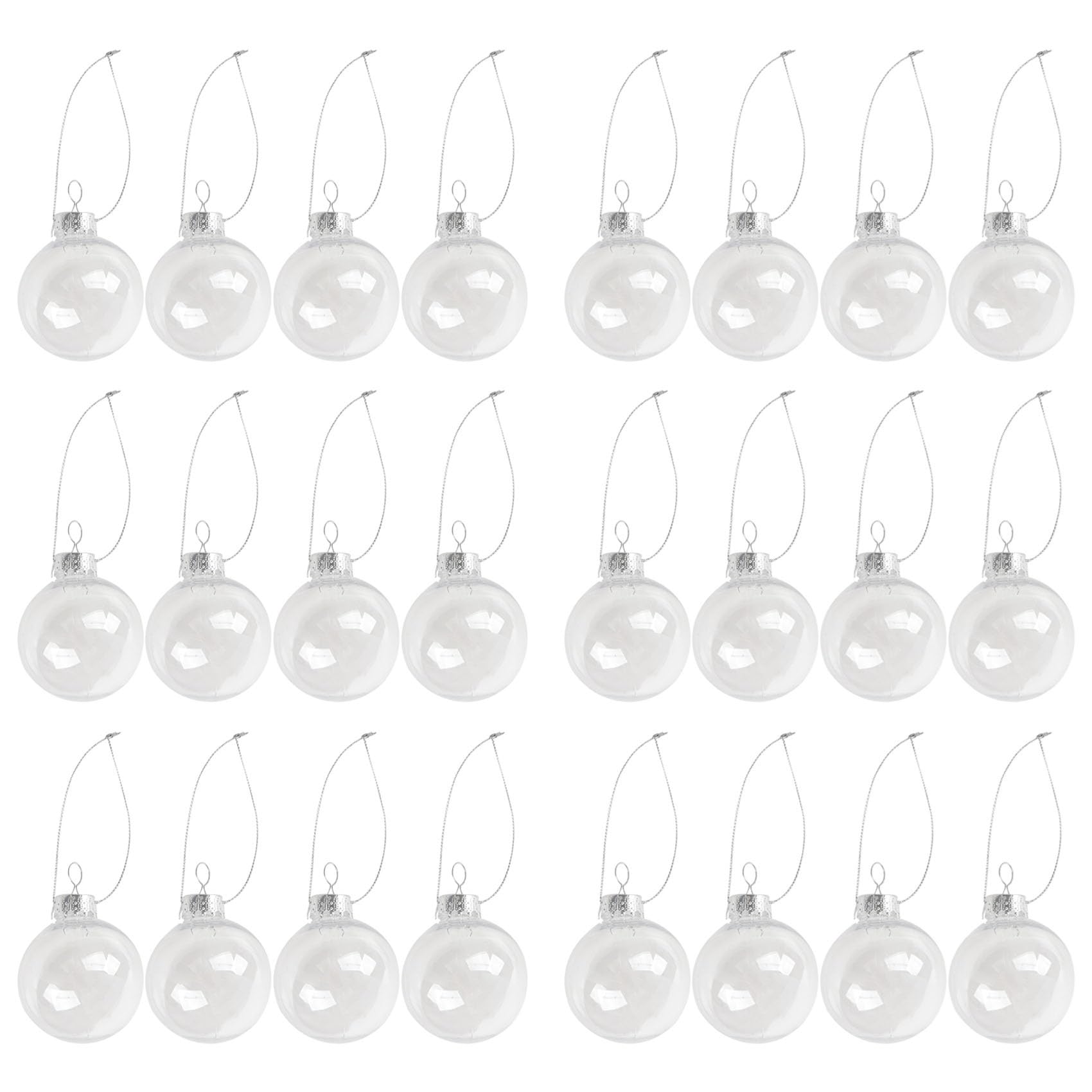 Hndhbfgrt Clear DIY Baubles Shatterproof Seamless Plastic XMAS Ball Home Tree Decor Gift - 60Mm QTY:24