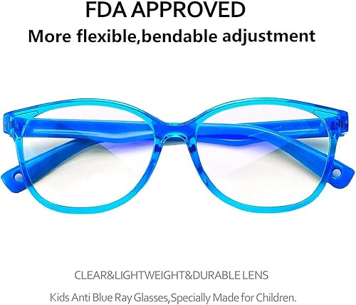 Miniatura 4 de SEEAFUN Gafas de luz azul para niños y niñas con bonita funda de automóvil, protección UV400, antirayos azules, edades de 3 a 12 años