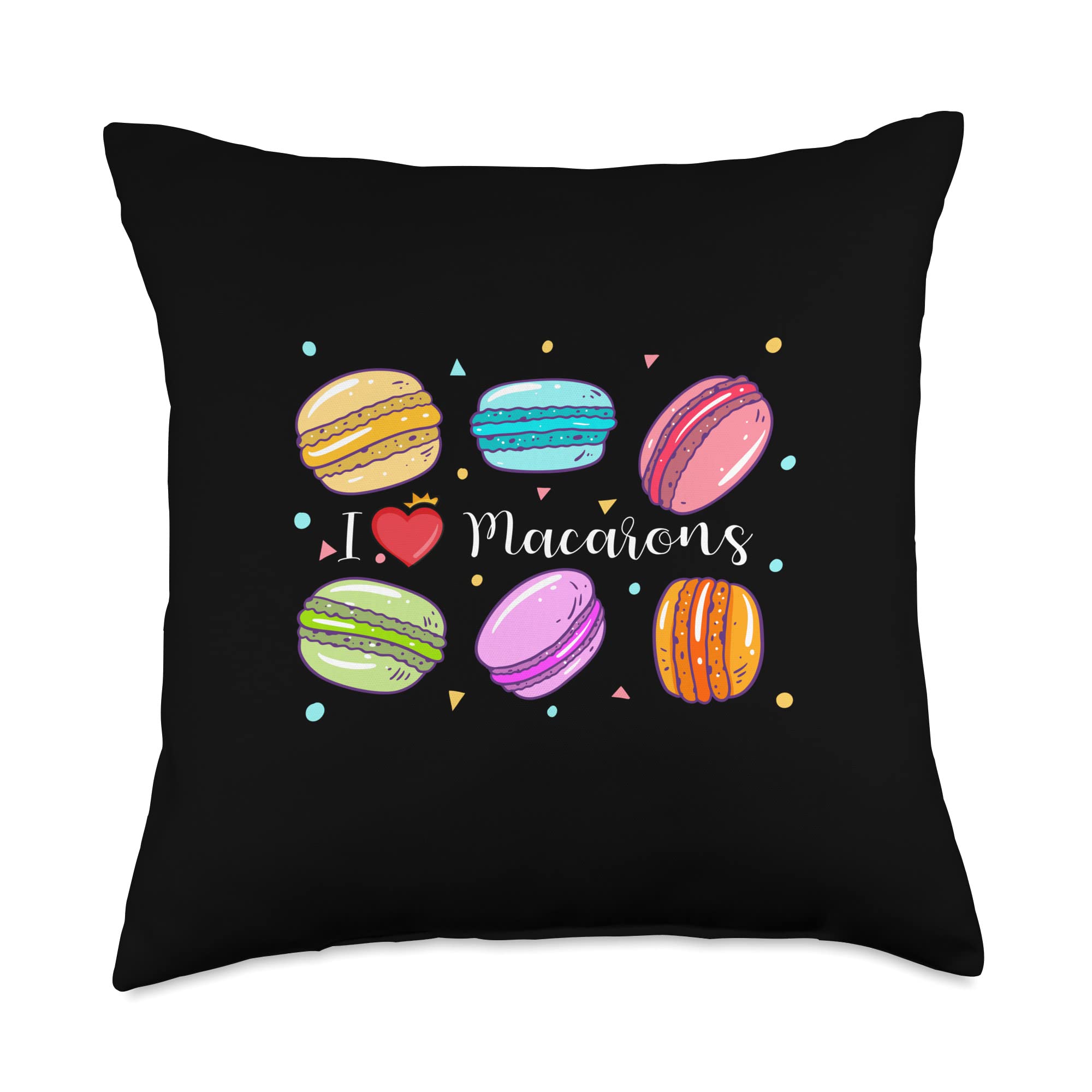 French Macaroon Ice Cream Sandwich Cookie Love Macarons Throw Pillow