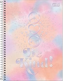 Kit de Cadernos, Tilibra, Universitário, 1 Matéria, Capa Dura, Good Vibes, 80 Folhas, Pacote com 4