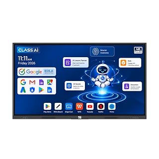 Smart Pixel 75 Inches 4K UHD Touch Screen LED UltraTouch Display Interactive Flat Panel Monitor 3840 x 2160 Pixels Android 14 with Ai Technology Ideal for Schools,College,Institute,Home&Office
