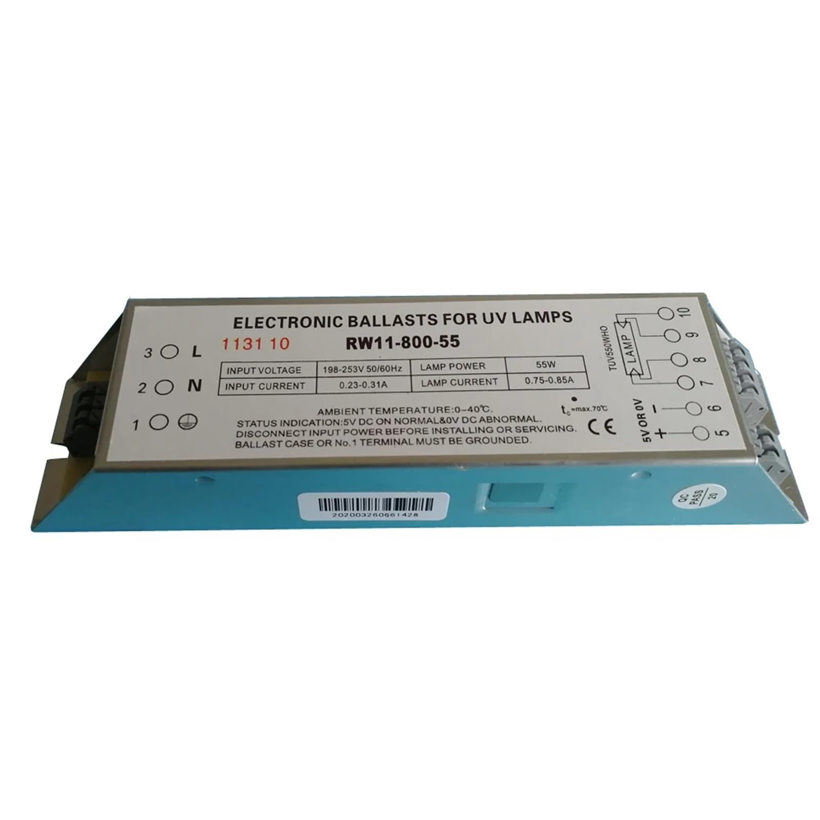 Lámpara germicida Lámpara UV balastro electrónico RW11-800-55 Lámpara UV 55W