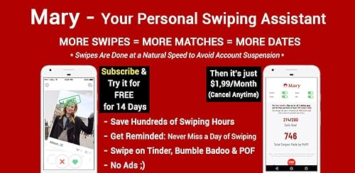 Auto Swiper for Bumble, Tinder, Badoo & POF - Mary
