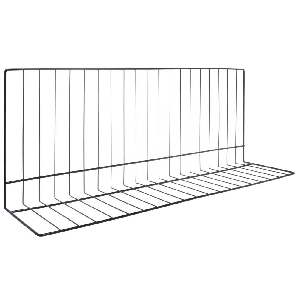 HUBERT L Shape Shelf Divider Black Epoxy Coat Wire - 30"L x 8" and 12" Sides