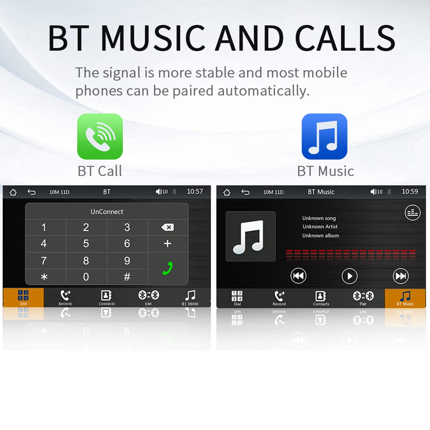Compatible for wireless Apple Carplay Android Auto 7 pollici autoradio portatile HD TouchScreen Monitor autoradio con Bluetooth Mirrorlink Trasmettitore FM Porta AUX/USB/TF Card