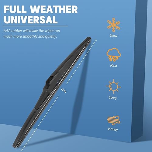 Miniatura 3 de MIKKUPPA Kit de limpiaparabrisas de 22 pulgadas + 21 pulgadas + 12 pulgadas, repuesto para Dodge Durango 2011-2018, Jeep Grand Cherokee 2011-2013,