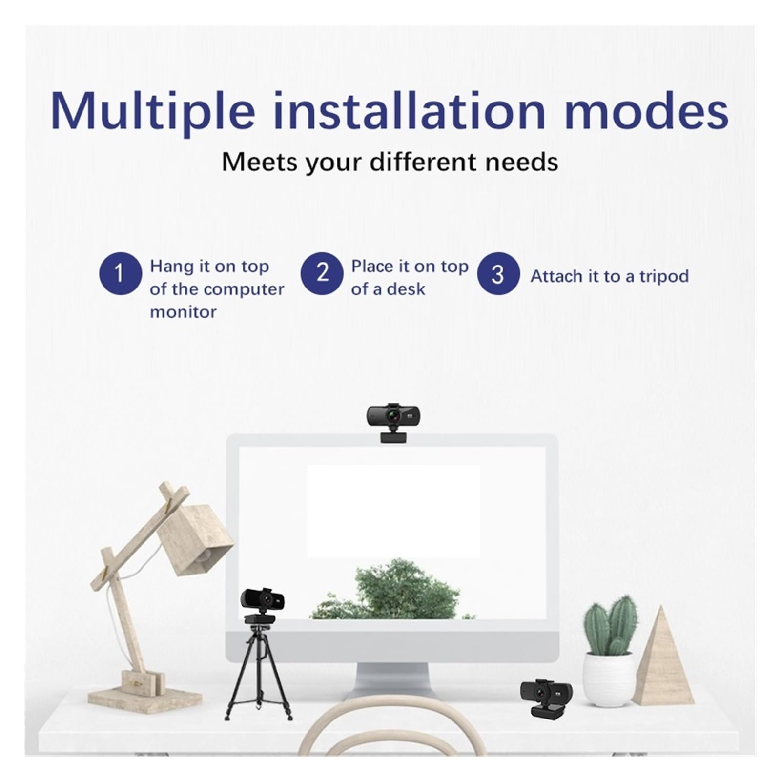 Webcam 2K Full HD 1080P Web Camera Messa a Fuoco Automatica con Microfono USB Web Cam for PC Computer Portatile Webcamera Desktop for conferenze, Streaming Live, Registrazione