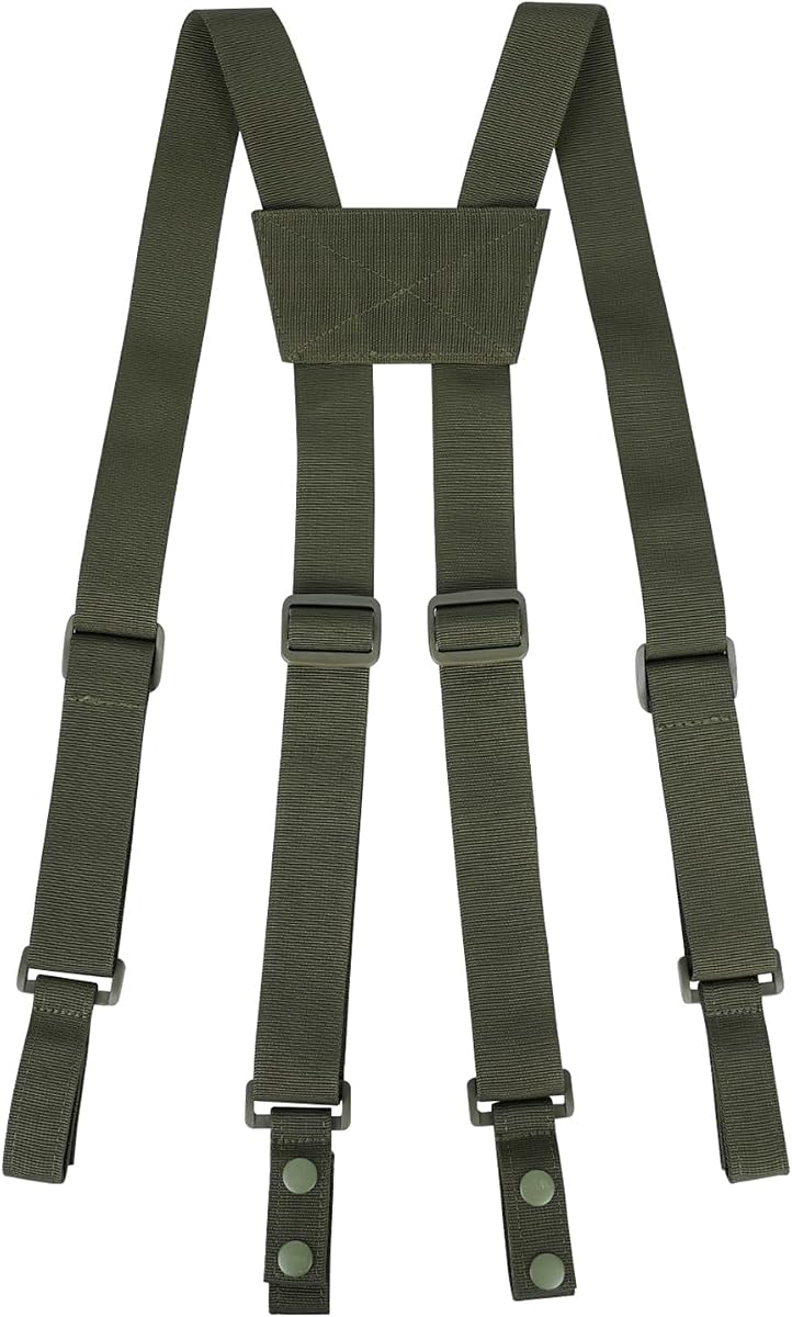 KUNN Tactical Duty Belt Suspenders 1.5 Inch Police Harness for Men,Adjustable,Army Green