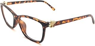 نظارة طبية للنساء مقدمة الزراع بها ورده ذهبية اللون تصلح لجميع العدسات الطبية بني