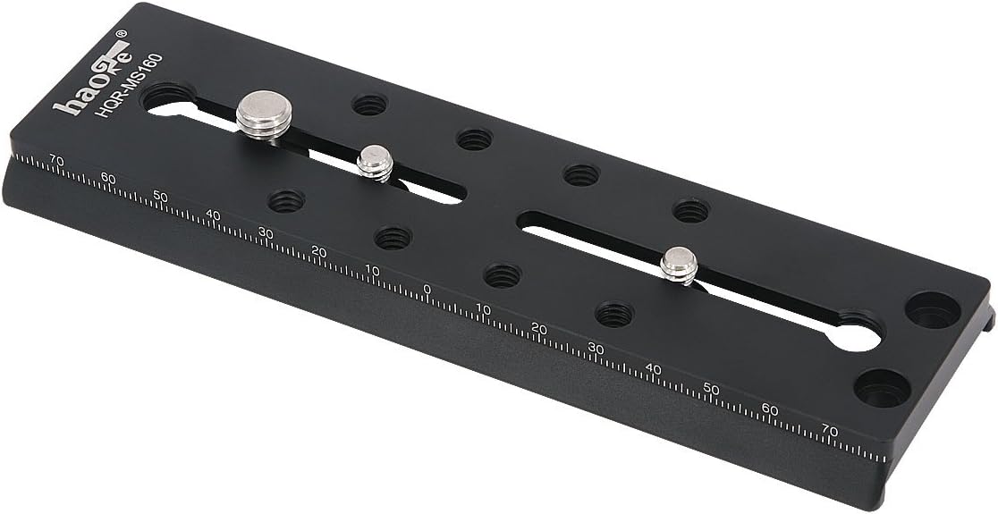 – HQR-MS160 160mm Rapid Connect Long Sliding QR Quick Release Plate for Manfrotto MVH500AH MVH500A MVH502AH MVH502A 501HDV 503HDV 504HD 509HD 526 577 701HDV Q5 Tripod Fluid Video Head