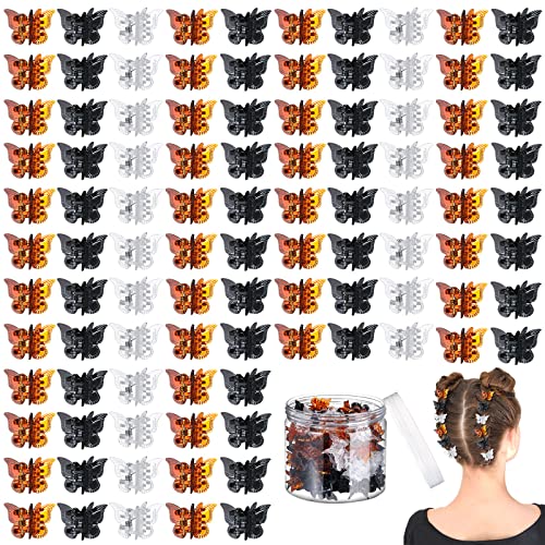 100 Pieces Butterfly Hair Clips Butterfly Clips For Hair 90S Girls Butterfly Clips Mini Hair Clips Butterfly With Box Mini Butterfly Clips Cute Clips Hair Accessories For Women（Black, Brown, Clear） #TOP6