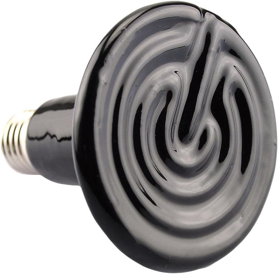 Siye Ceramic Infrared Heat Emitter Brooder Coop Pet Infrared Lamp Bulb Reptile Heat Lamp Heater Emitter Brooder Appliances Bulb Pet Coop Grow Light, White (150W(black))