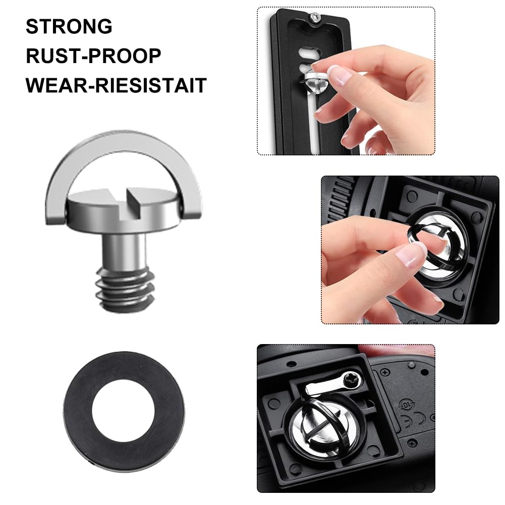 Vite 1/4 Per Treppiede Fotocamera, DSLR - Lunga 23 Mm, Con Foro Per Moschettoni Anello A D