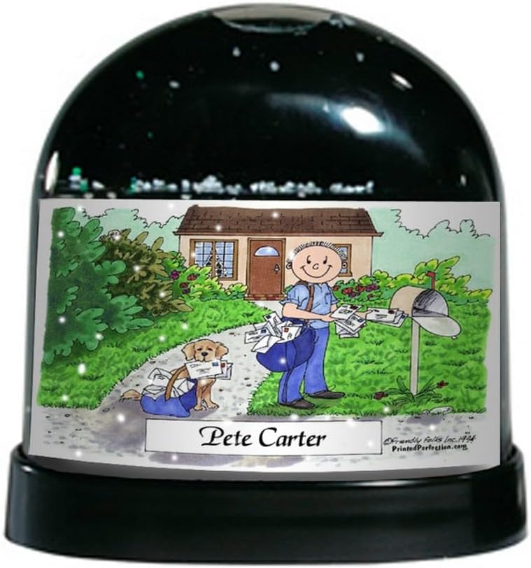 PrintedPerfection.com Personalized Postal Worker - Male Snow Globe Gift