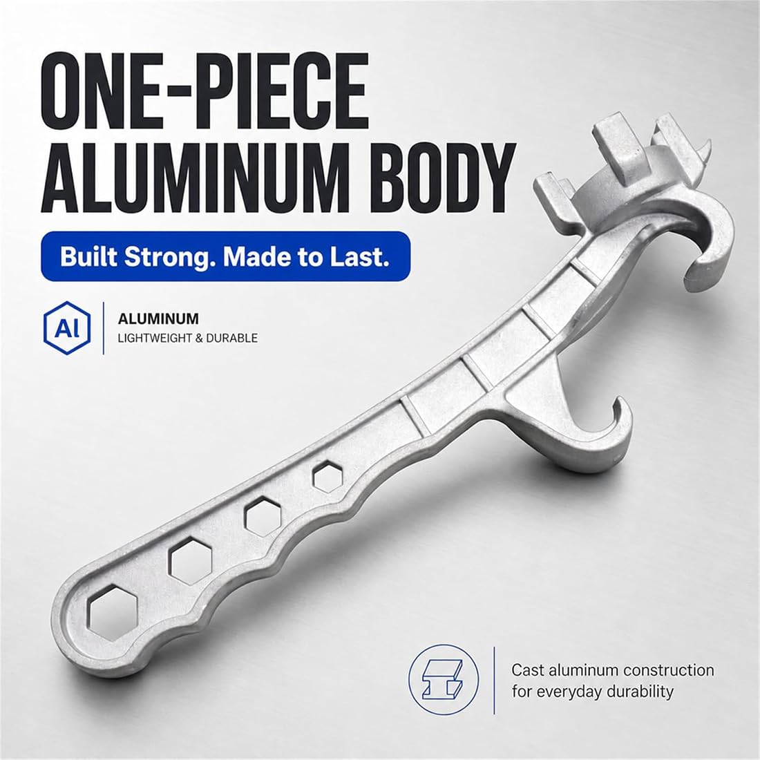 Aluminiowy klucz bung i narzędzie do otwierania wiaderek, wytrzymałe, do pokrywek beczek 5-150 litrów, wielofunkcyjna i ergonomiczna konstrukcja do użytku przemysłowego i domowego (1 szt.)