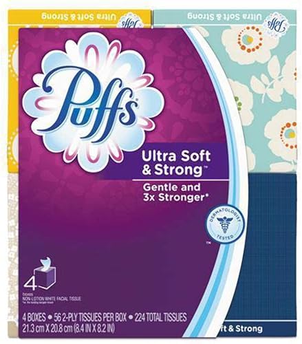 Miniatura 2 de Puffs Tejidos ultra suaves y fuertes, blanco, 224 unidades (paquete de 1) (3700035295)