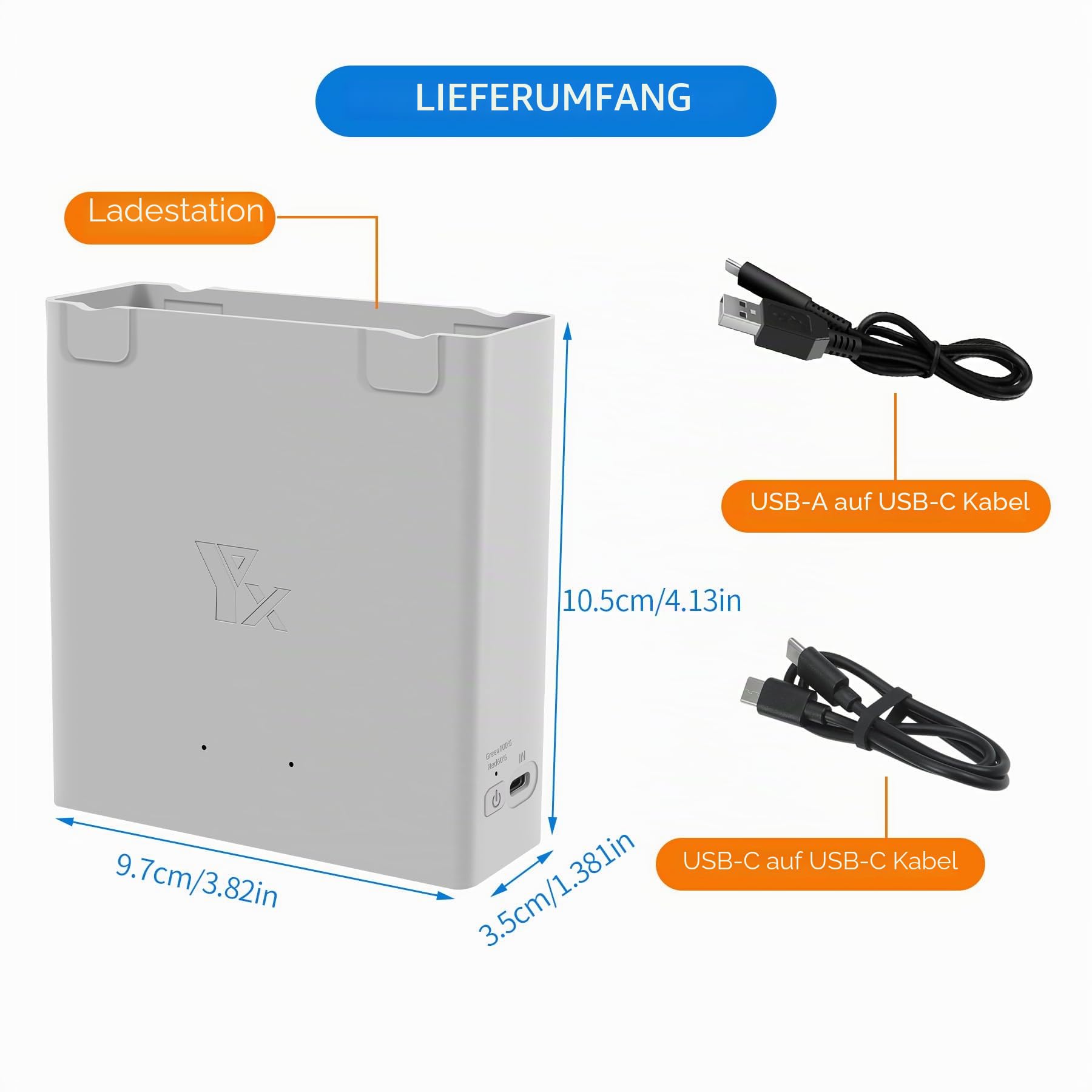 LED Akku Zweiwege-Ladestation für DJI Avata 2 Drohne, Ladegerät Charger Hub Zubehör
