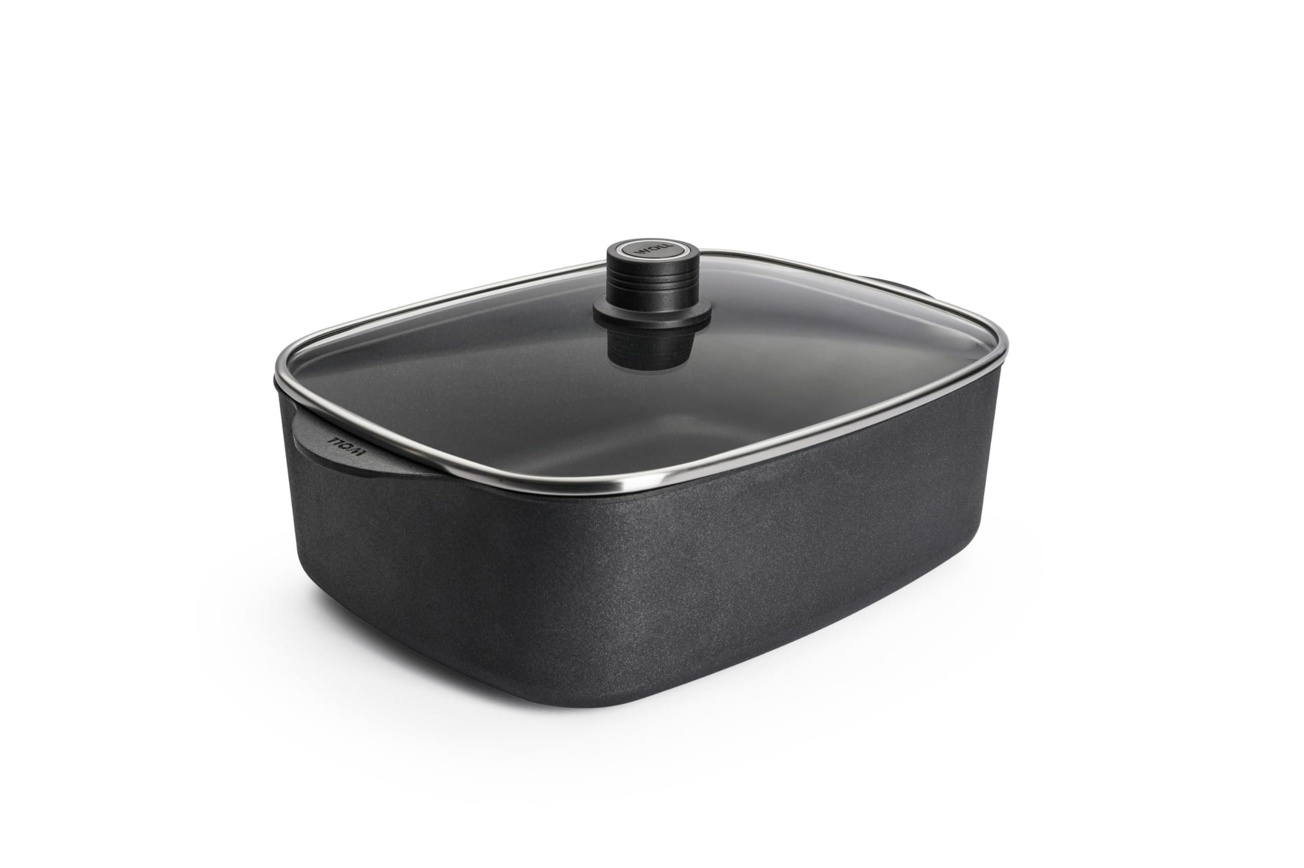Woll Eco Logic QXR Roasting Dish with Glass Lid Inductive 31 cm x 26 cm, 11 cm High, 7.5 litres Suitable for All Types of Cookers, PFAS-Free, Cast Aluminium, Non-Stick Coating, Oven-Safe