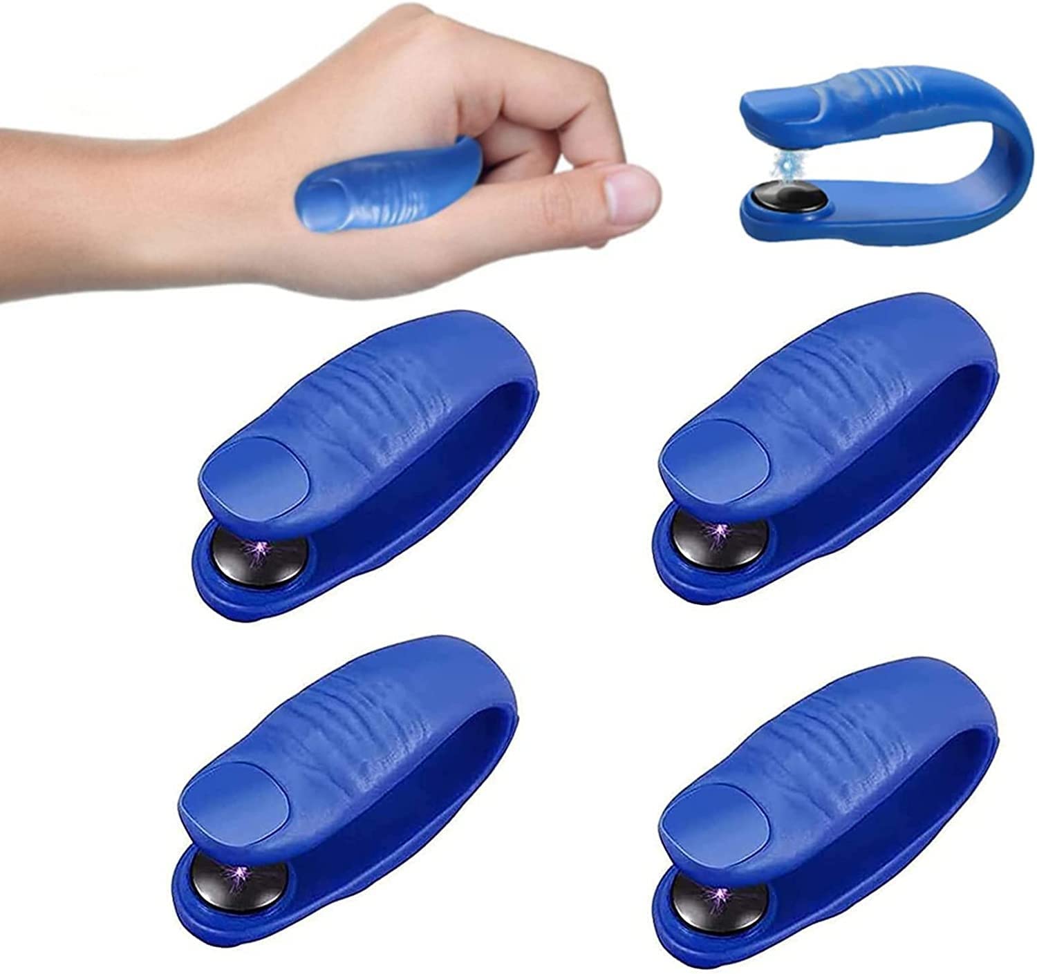MEFESE Sugar Control LI4 Acupressure Point Clip, Clip to Lower Blood Sugar, Acupressure Hand Pressure Point Clip Migraine Relief Clip for Migraine Tension Anxiety Pain Relief (Color : Blue-4pcs)