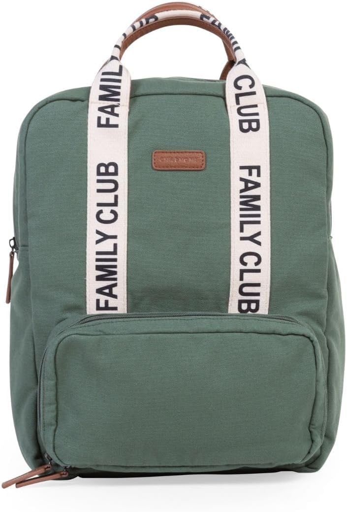 CHILDHOME, Sac à dos à langer Family Bag Club, Grande capacité, Multifonctionnel, Tapis à langer inclus, 11 Compartiments, Pochettes Isothermes, Passage Trolley-valise, Accroche Poussette, 20.5L, Vert