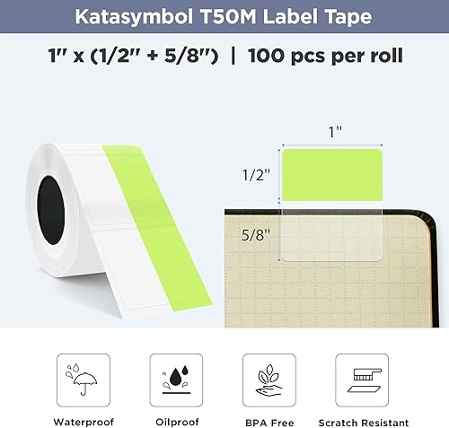 Vista 19 de SUPVAN Cinta para etiquetar serie T50M, 0.98 x 0.51 pulgadas + 0.59 pulgadas (25 x 13 + 0.591 in), 100 etiquetas/rollo de etiquetas térmicas Púrpura