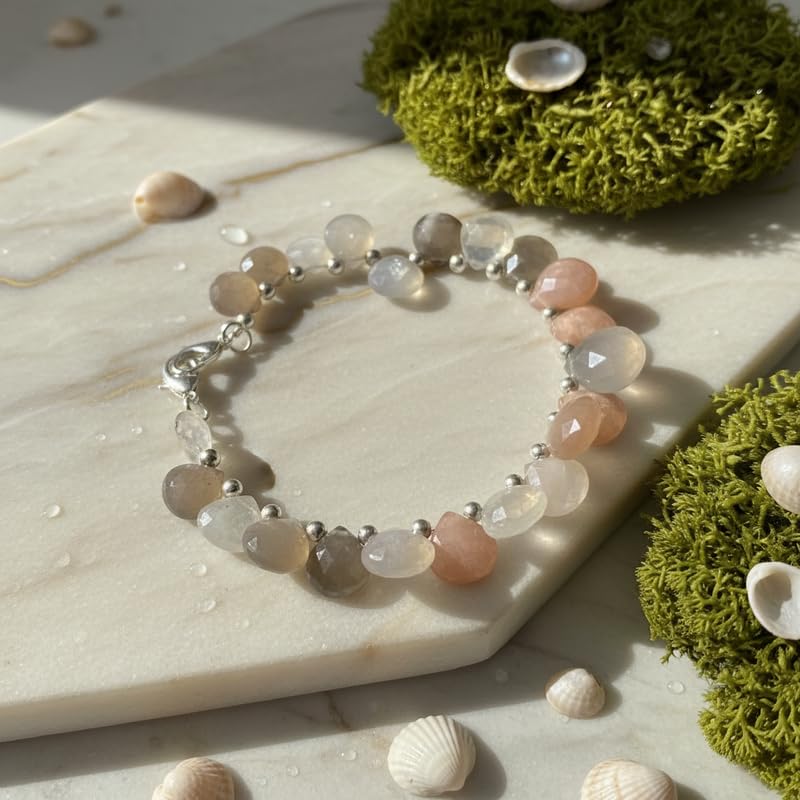 Bracelet à maillons en pierres naturelles multicolores taille trilon LKBEADS - 5