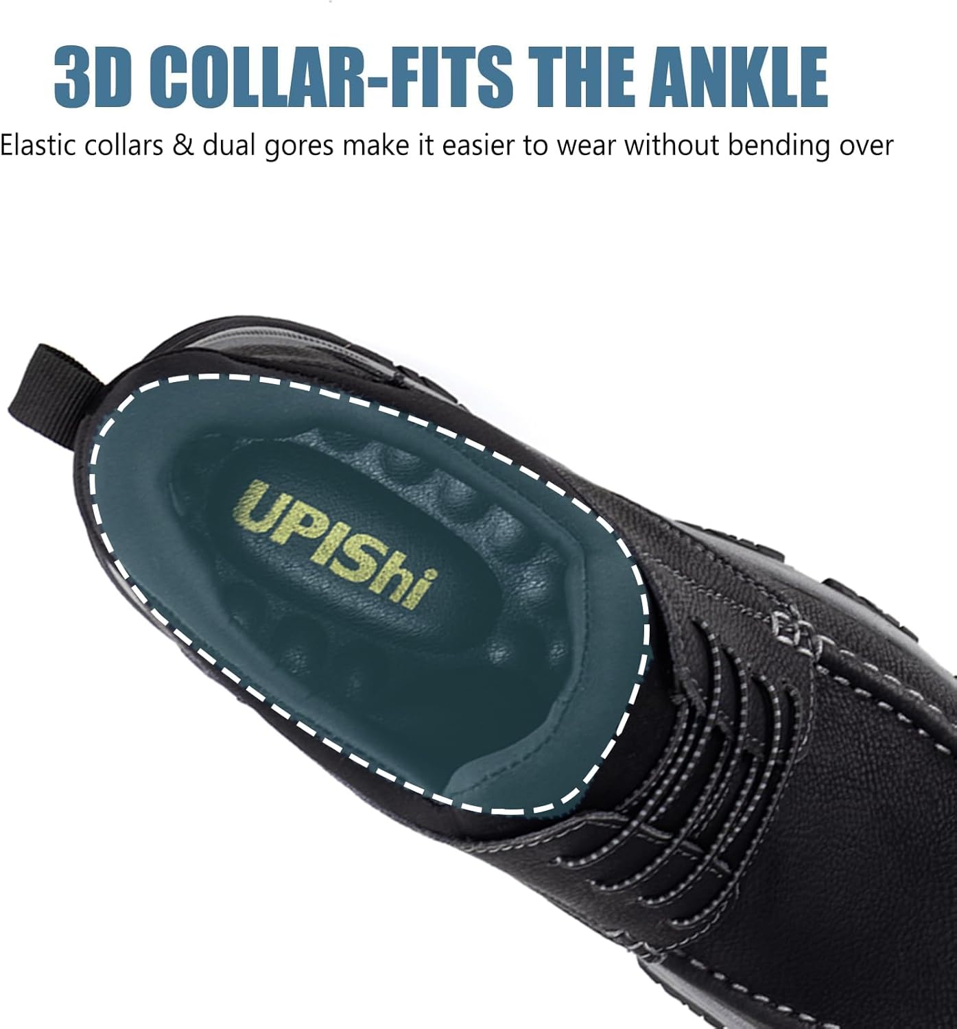 UPIShi Men's Slip On Hands Free Leather Walking Loafers Slip-Ins Casual Dress Work Office Business Outdoor Cushioning Shoes - Image 6