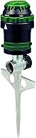 Orbit 58573N H2O-Six Gear-Drive Sprinkler on Metal T-Spike - 6 Spray Patterns, 80ft Coverage, Tool-Free Adjust
