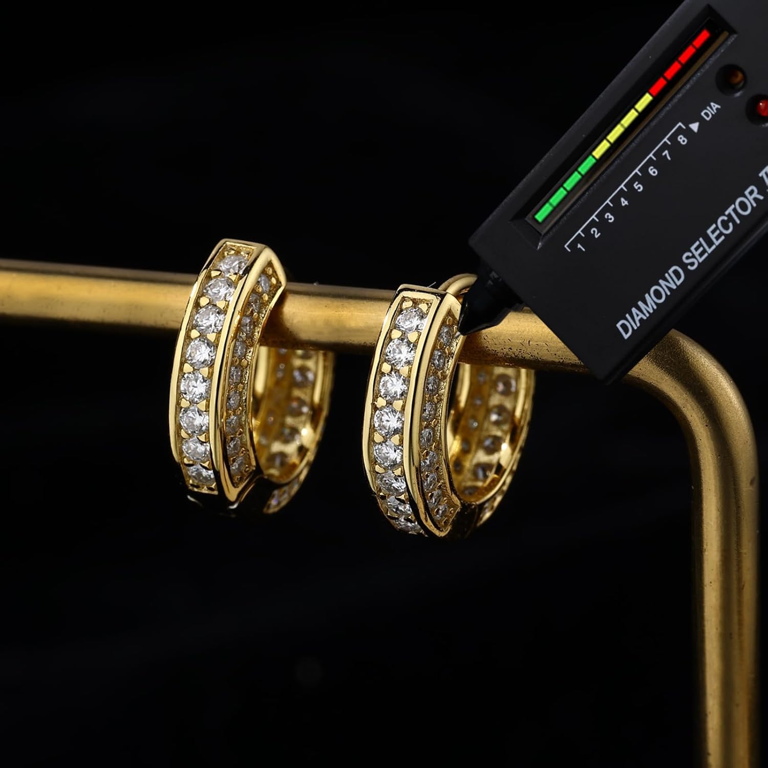 Luxury D-VVS1 Moissanite Huggie Hoops, 925 Sterling Silver 11mm Tiny Hoop Earrings 18K White Yellow Gold Plated Hypoallergenic for Women & Men Fashion Jewelry Gift Valentine's Day - Image 2