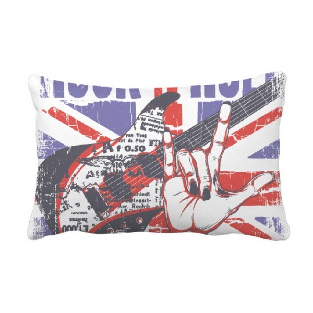 Coussin lombaire canapé guitare rock motif anglais pour soulager le dos