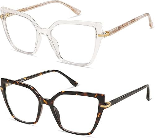 Miniatura 3 de AMOMOMA Lentes de lectura cuadrados con bloqueo de luz azul para mujeres y lectores con bisagra de resorte AM6082