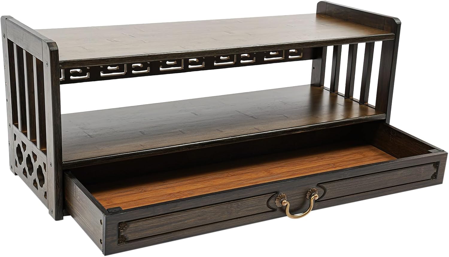 Altar Table Meditation Table with 1 Drawer Coffee Table for Sitting Multi-Purpose Display Desk (Walnut Color, 69 * 25 * 28cm/27.2 * 9.8 * 11in)