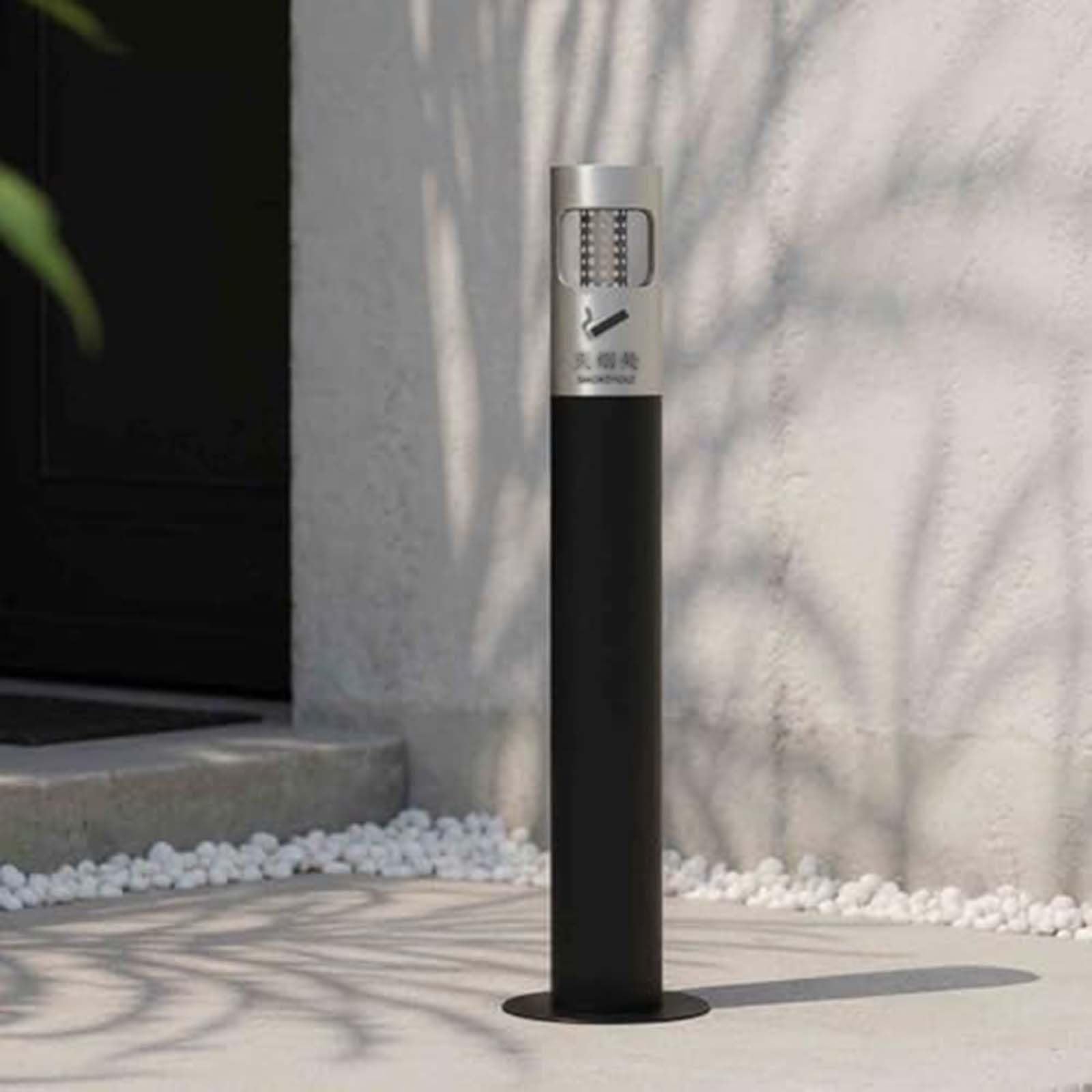Outdoor Pedestal Ashtray With Lid, Cigar Ashtray Stand, Large And Tall Outdoor Cigarette Butt Container Disposal, Commercial Metal Smokers(Black)