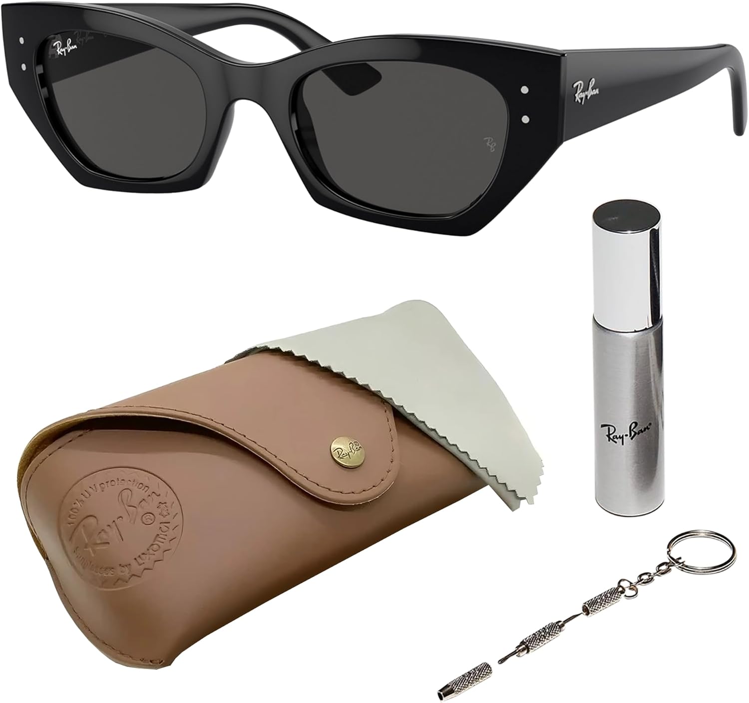 Ray-Ban RB4430F Square-Round Shaped Sunglasses for Men & Women with Official RAYBAN Eyewear Kit