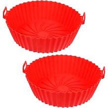 2pcs Silicone Reusable Pot Liner for Even Cooking Easy Clean for Baking Bread Snacks Chicken -grade Material Red