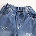 Toddler Vintage Jeans Cute Bow Retro Cropped Denim Pants Kids Girls Elastic Waist Fashion Casual (Blue, 18-24 Months)