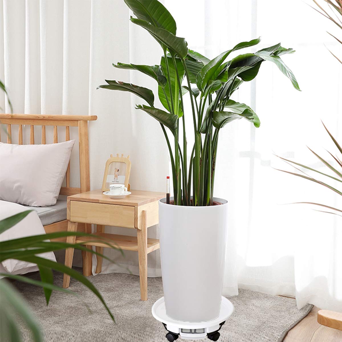 Amazon.com: ningxiang 17.7inch White Plant Stand with Wheels Heavy