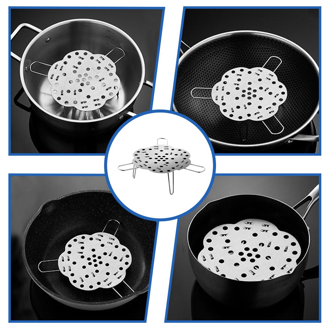 1 Pieza Rejilla Vapor De Acero Inoxidable,Soporte De Cocina Parrilla De Vapor,Adecuado Para Una Amplia Gama De Ollas y Sartenes,Fácil De Cocinar Varios Alimentos En La Sartén