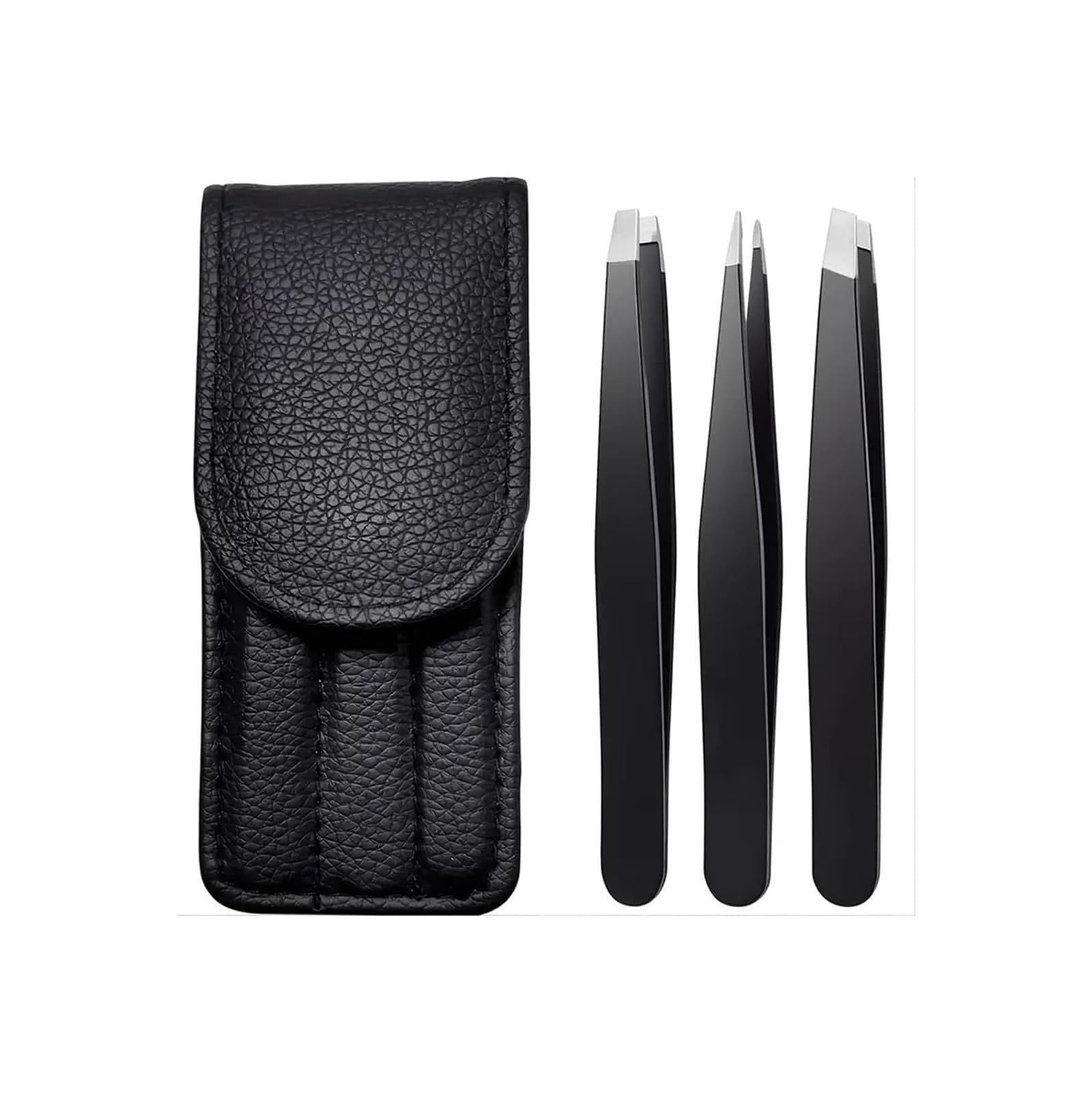 Volure Black Stainless Steel Eyebrow Tweezers