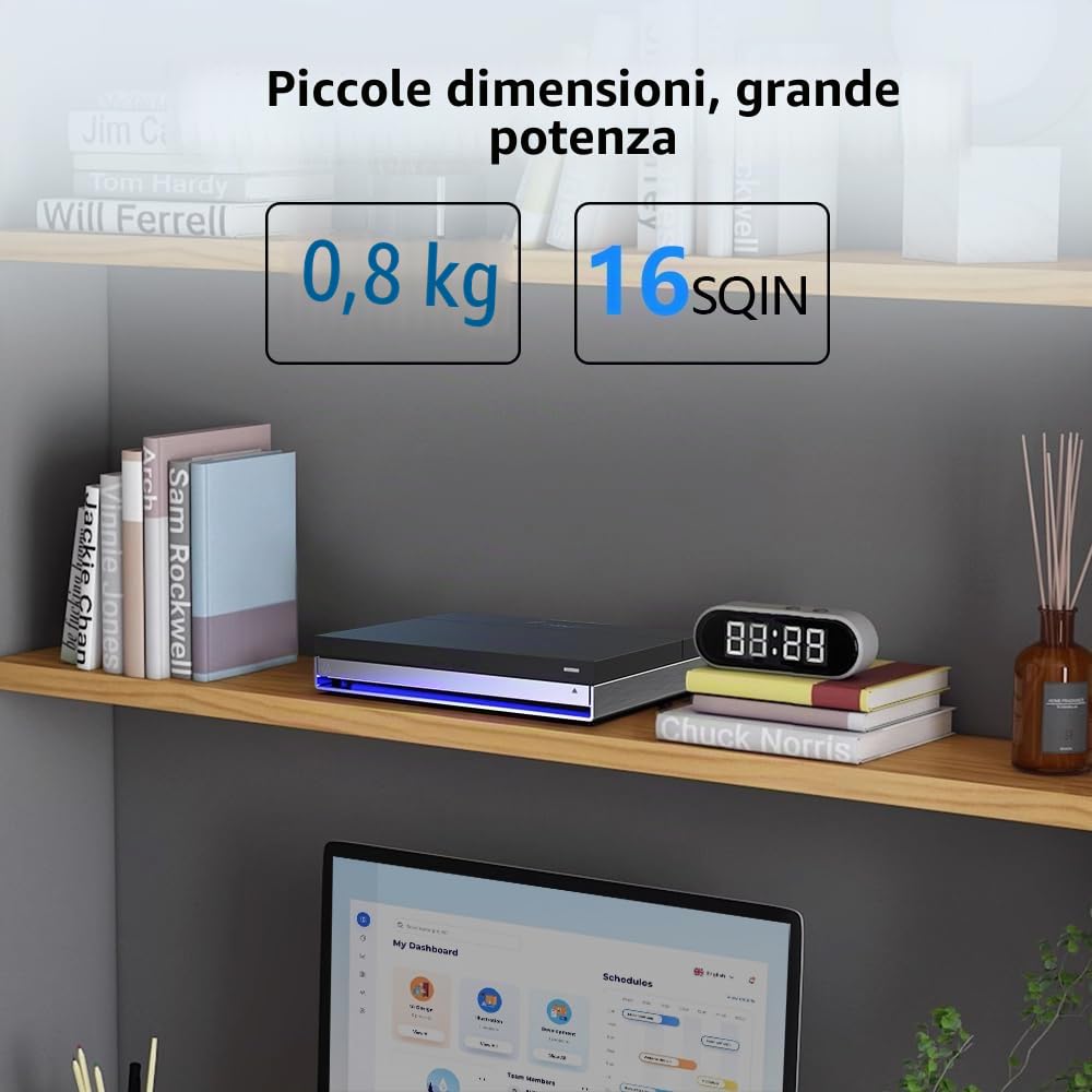 LincStation N2 NAS Storage 6 Bay - Intel N100 Quad-Core, 16GB RAM LPDDR5, 128GB eMMC, 2x SATA + 4x Slot M.2 NVMe, 10GbE, HDMI 4K, Garanzia 2 Anni, per Home e Ufficio (Senza Dischi)