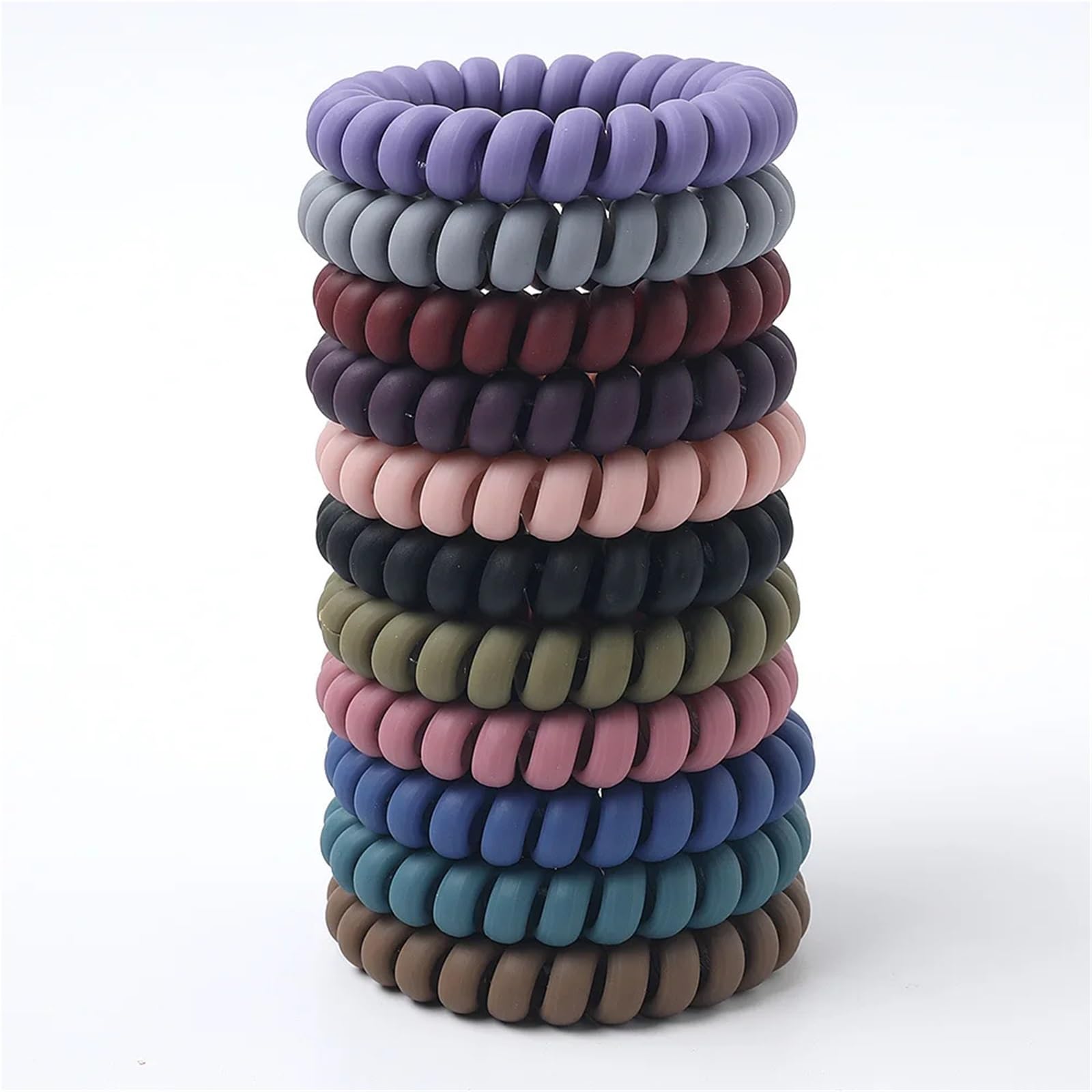 Elastici per capelli, 100 pezzi, elastici, colorati, a spirale, elastici per capelli, colore nero