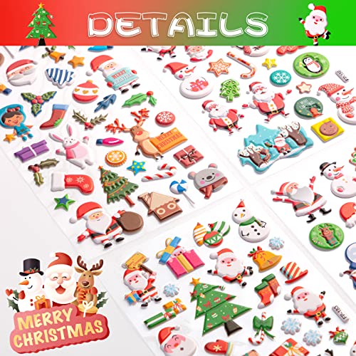 Christmas Puffy Stickers For Kids, 302Pcs Cute Christmas 3D Stickers For Scrapbooking Diy Phone Diary, Including Santa Claus, Christmas Tree, Snowman, Reindeer And More #TOP2