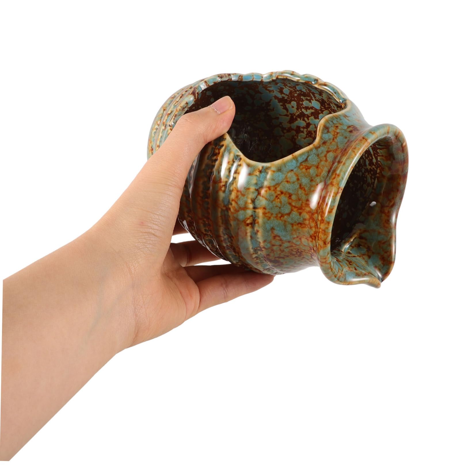 Ipetboom Fontana Decorativa in Ceramica Verde Circolazione D'acqua e Resistente, Vaso per Interni e Balcone per Decorazione e Filtrazione Dell'acqua