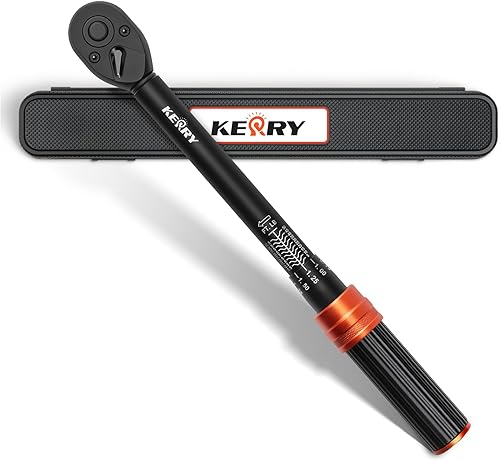 Miniatura 11 de Kerry Juego de llaves dinamométricas de clic de 1/4 pulgada 27 piezas, 20-240 LB.IN/2.3-27.1 Nm, escala doble con accesorios, dados de bits, barra